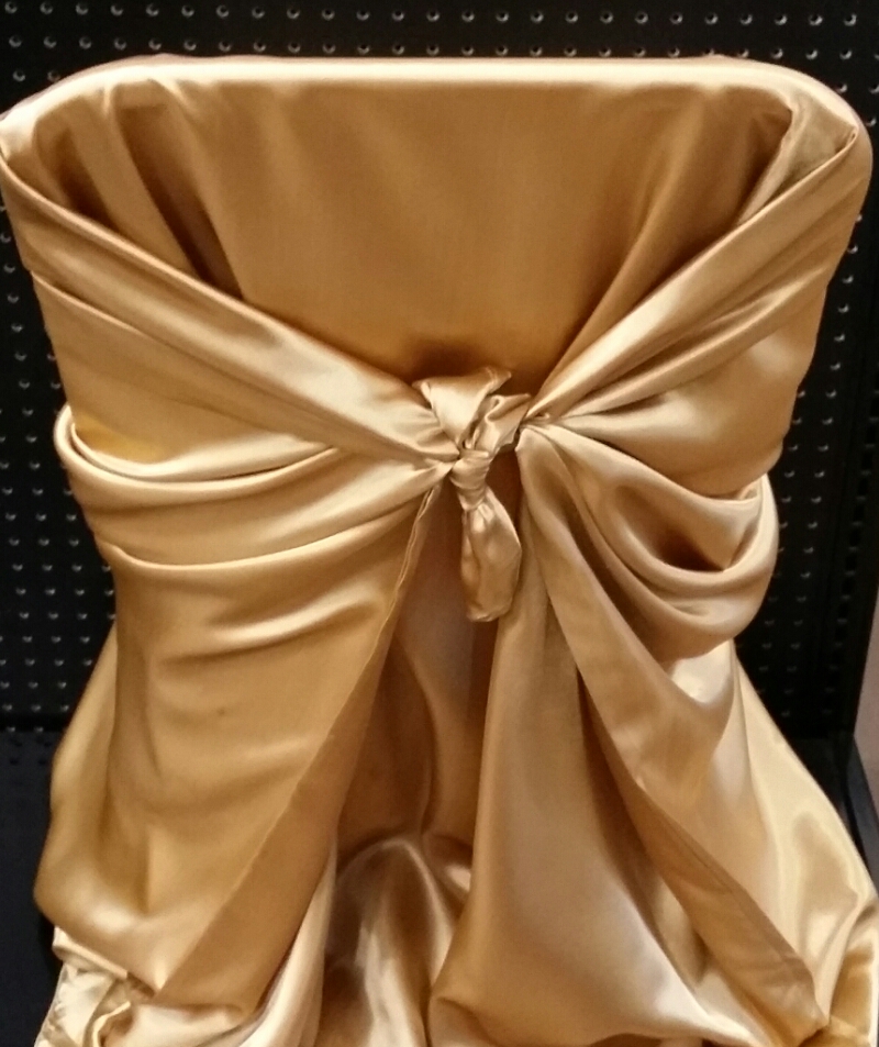Dark Gold Universal Satin Chair Cover 